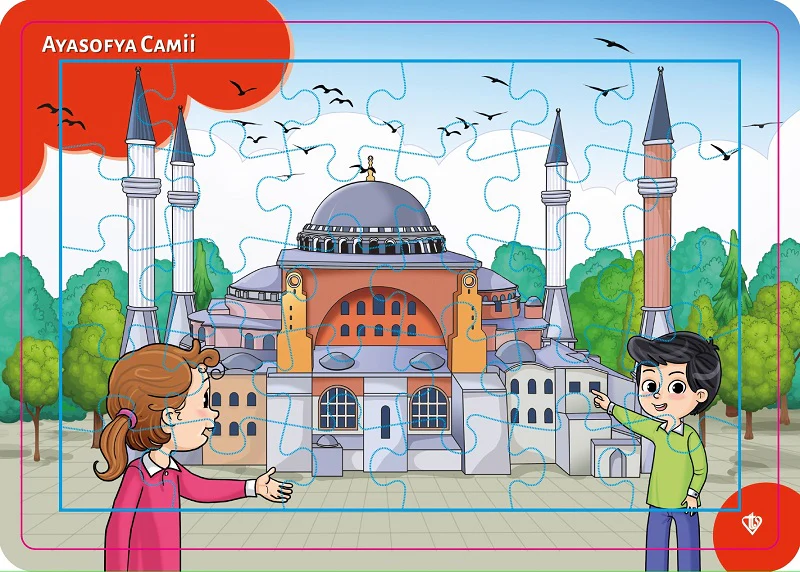 4-6 Yas Degerli Mekanlar Ayasofya Cami Puzzle 42 Parça - Image 3
