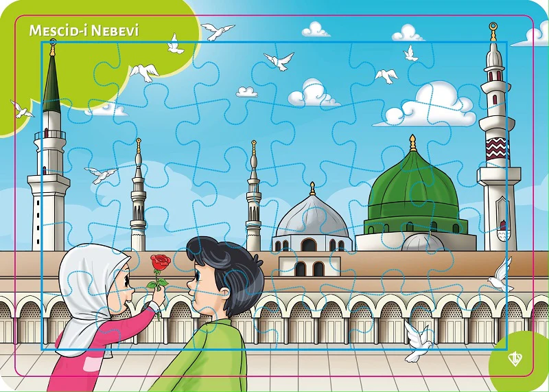 4-6 Yas Degerli Mekanlar Mescidi Nebevi Puzzle 42 Parça - Image 4