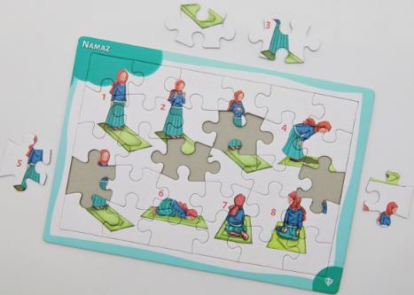 4-6 Yas Namaz Ögreniyorum Kiz 30 Parça Puzzle - Image 3